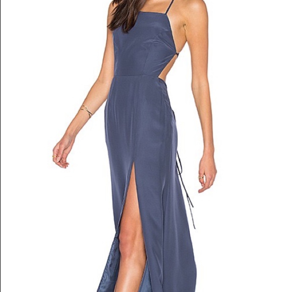 Stone cold fox moss gown in steel blue w/ tags!